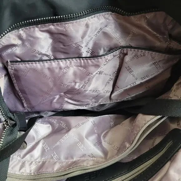 ZEE ALEXIS Purse Black Woven Boho Handbag Crossbody Strap Textured Tote Casual - Picture 11 of 14